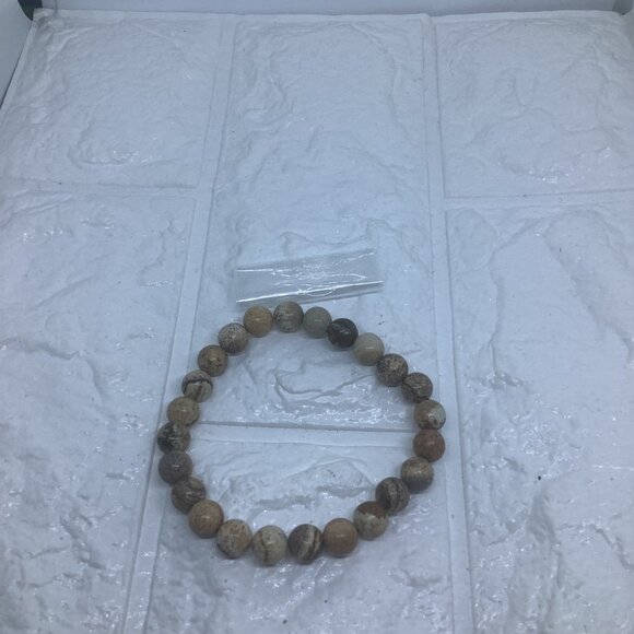 Synthetic Stones Gemstones 8mm Beaded Bracelet Unisex - Picture 5 of 5